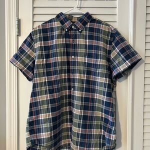 J.Crew Oxford Cloth Short Sleeve Button Down Shirt Size Large